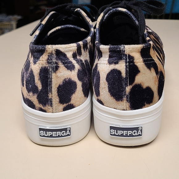 Superga velvet leopard platform sneakers size 9 1/2 - Picture 4 of 8